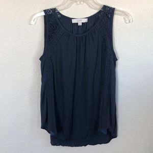 LOFT - Navy Blouse - XS